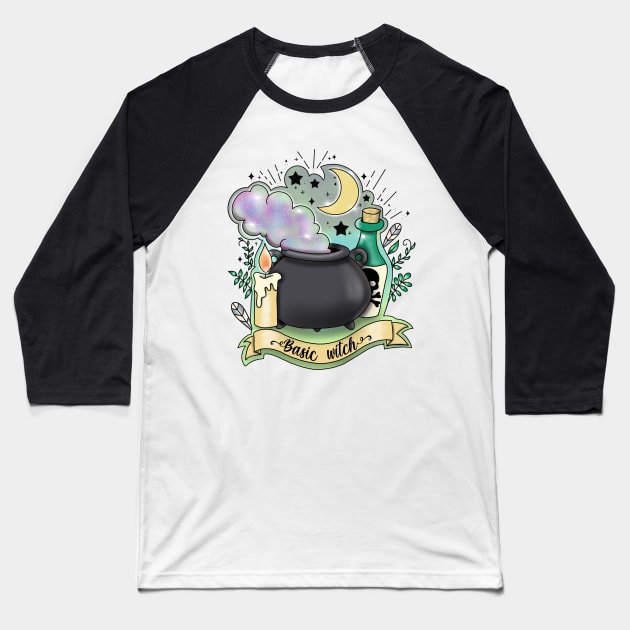 Basic witch Baseball T-Shirt by Manxcraft